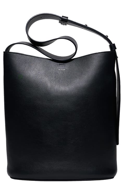 Nordstrom Vintage online Bucket Bag/Purse Leather Black