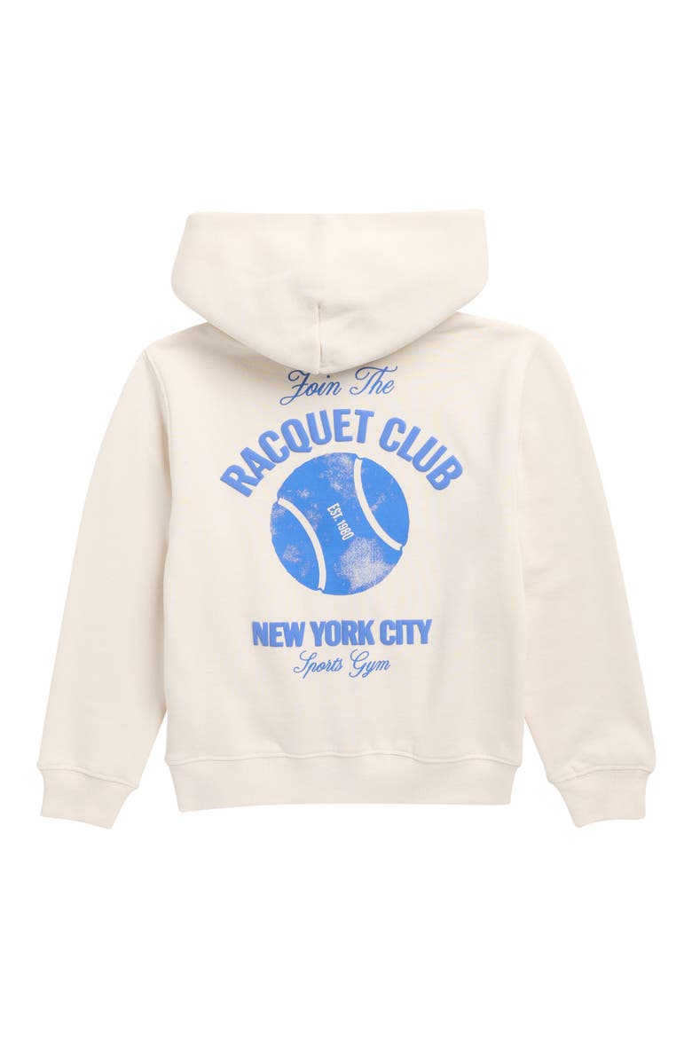 Racket Club Zip Front Hoodie, Alternate, color, NATURAL
