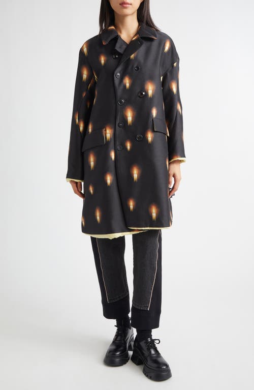 Undercover Candles Wool & Silk Coat In Black