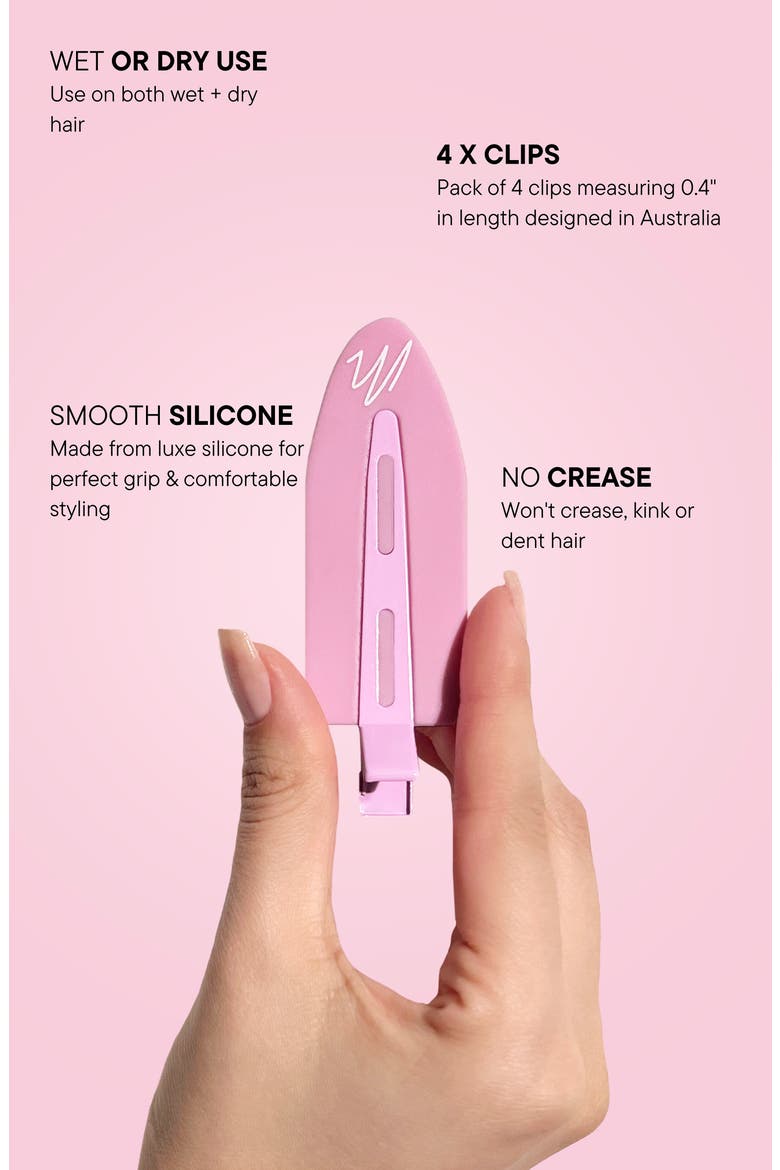 4-Pack Jumbo No-Crease Hair Clips, Alternate, color, PINK