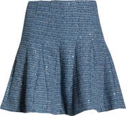 SUGARLIPS Jenavy Tweed Flare Miniskirt