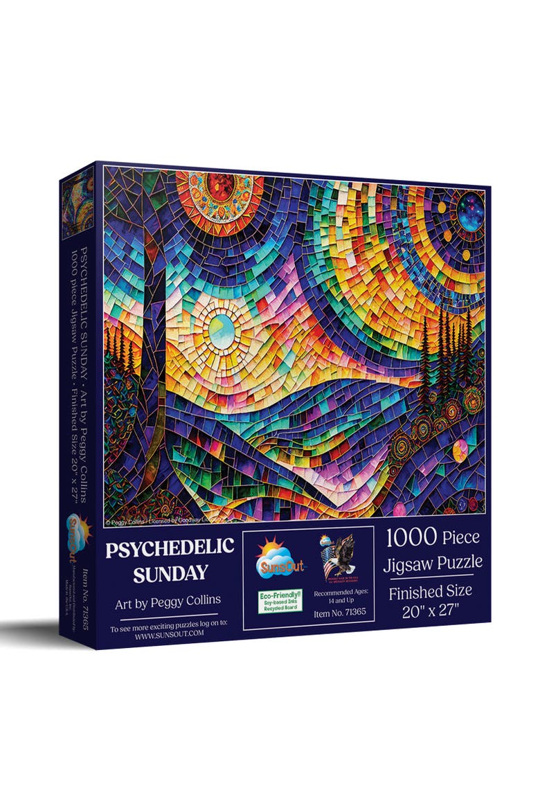 Psychedelic Sunday 1000 piece Jigsaw Puzzle for Adults, Main, color, Multicolor