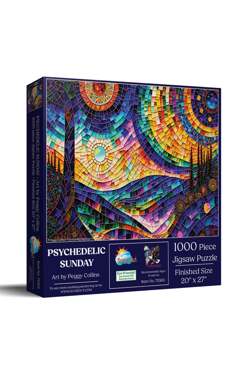 Sunsout Psychedelic Sunday 1000 piece Jigsaw Puzzle for Adults, Main, color, Multicolor