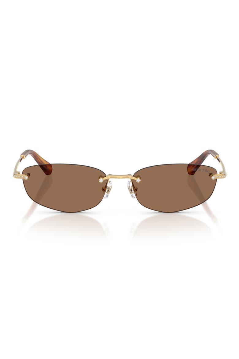 57mm Irregular Sunglasses, Main, color, GOLD / DARK BROWN