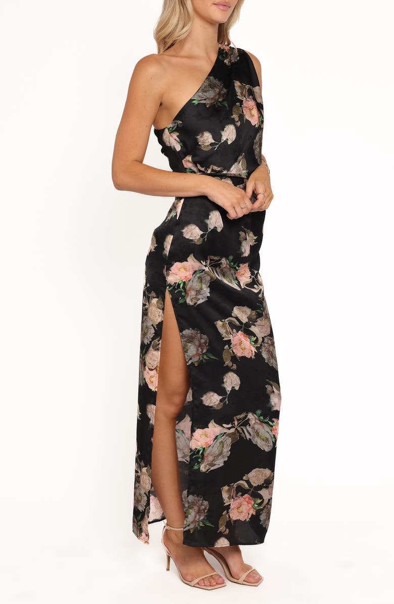Petal & Pup Nadia One-Shoulder Floral Gown, Alternate, color, Blurred Floral