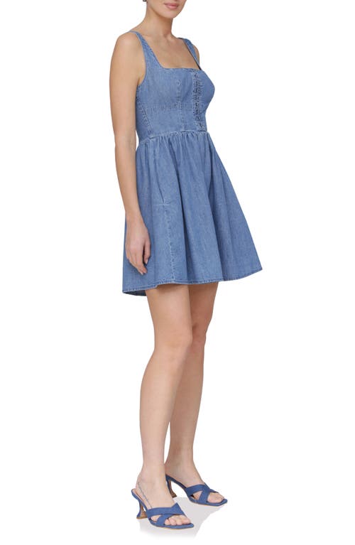 AVEC LES FILLES AVEC LES FILLES BUSTIER COTTON DENIM FIT & FLARE MINIDRESS