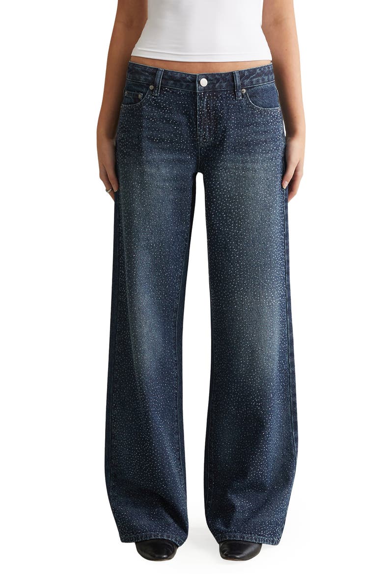 Dannessa Diamante Baggy Jeans, Main, color, DARK INDIGO