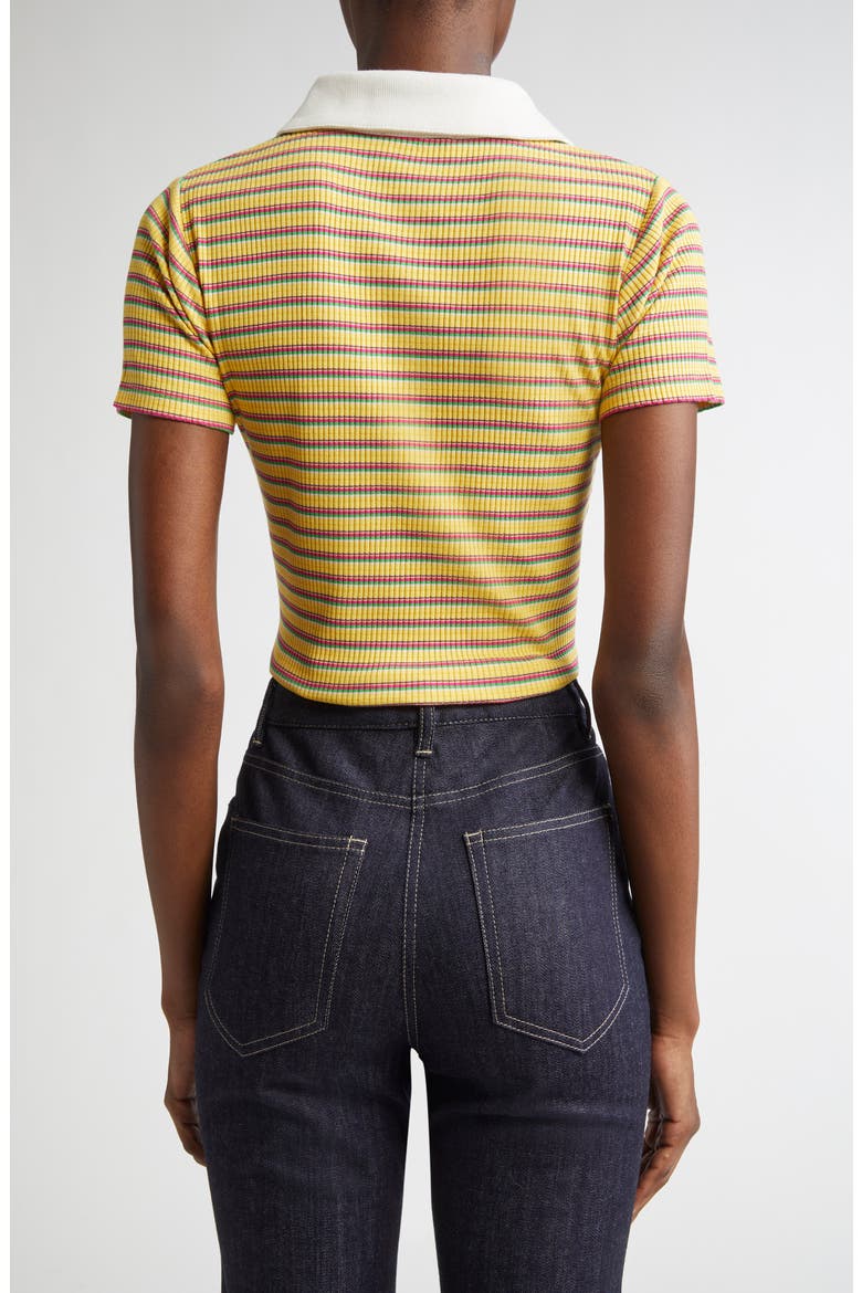 Avalon Polo Top, Alternate, color, LEMON DROP STRIPE COMBO