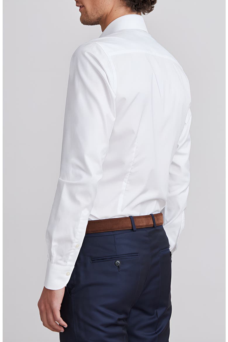 Modern Fit Solid Natural Stretch Yoga Twill Dress Shirt, Alternate, color, WHITE
