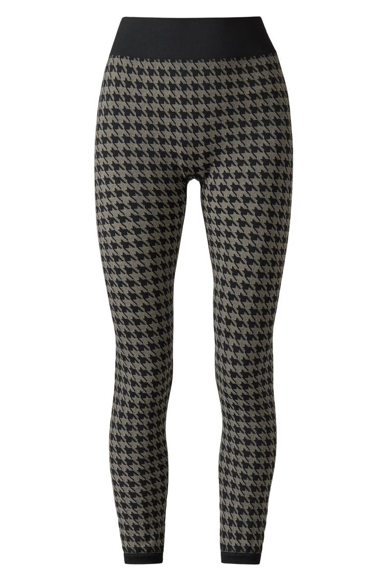 Houndstooth Seamless Base Layer Leggings, Alternate, color, BLACK