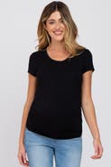 PinkBlush Basic Short Sleeve Maternity Fitted Top
