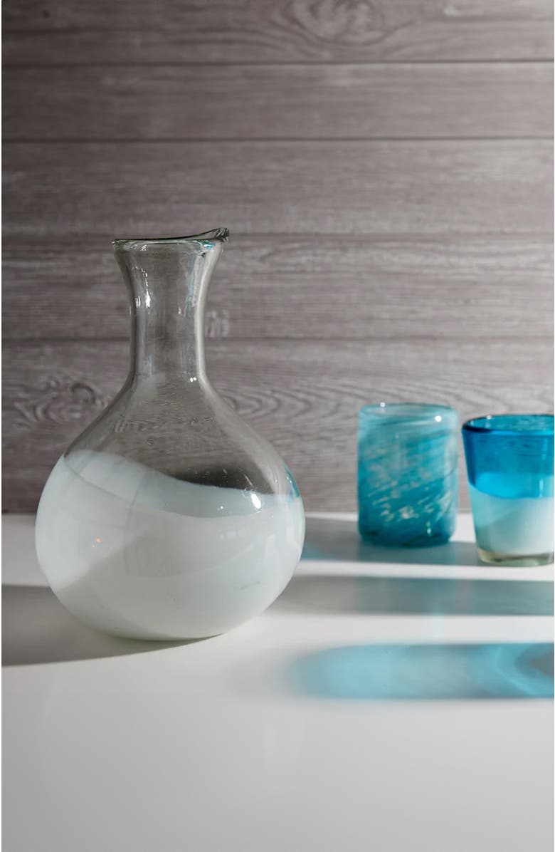 Verve Culture Handblown Glass Carafe - White Base, Alternate, color,