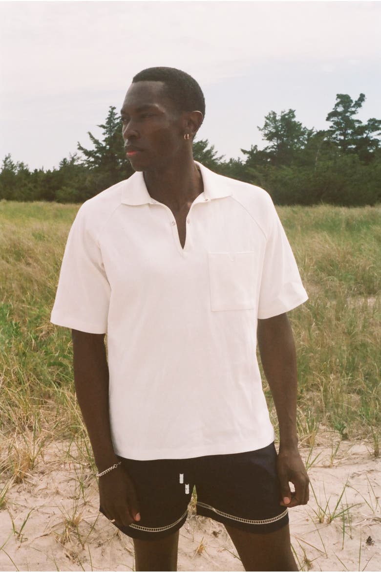 Raglan Mesh Polo, Alternate, color, White