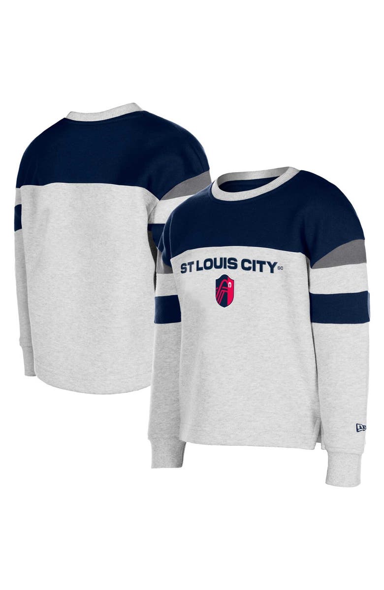 5TH AND OCEAN BY NEW ERA Girls Youth 5th & Ocean by New Era Gray St. Louis City SC Pullover Sweatshirt, Main, color, Gray