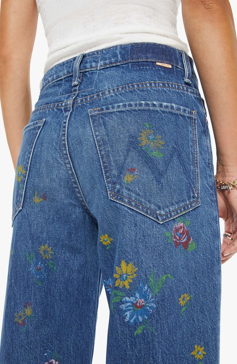 MOTHER The Rerun Zip Sneak Wide Leg Jeans, Alternate, color, Field Of Flowers