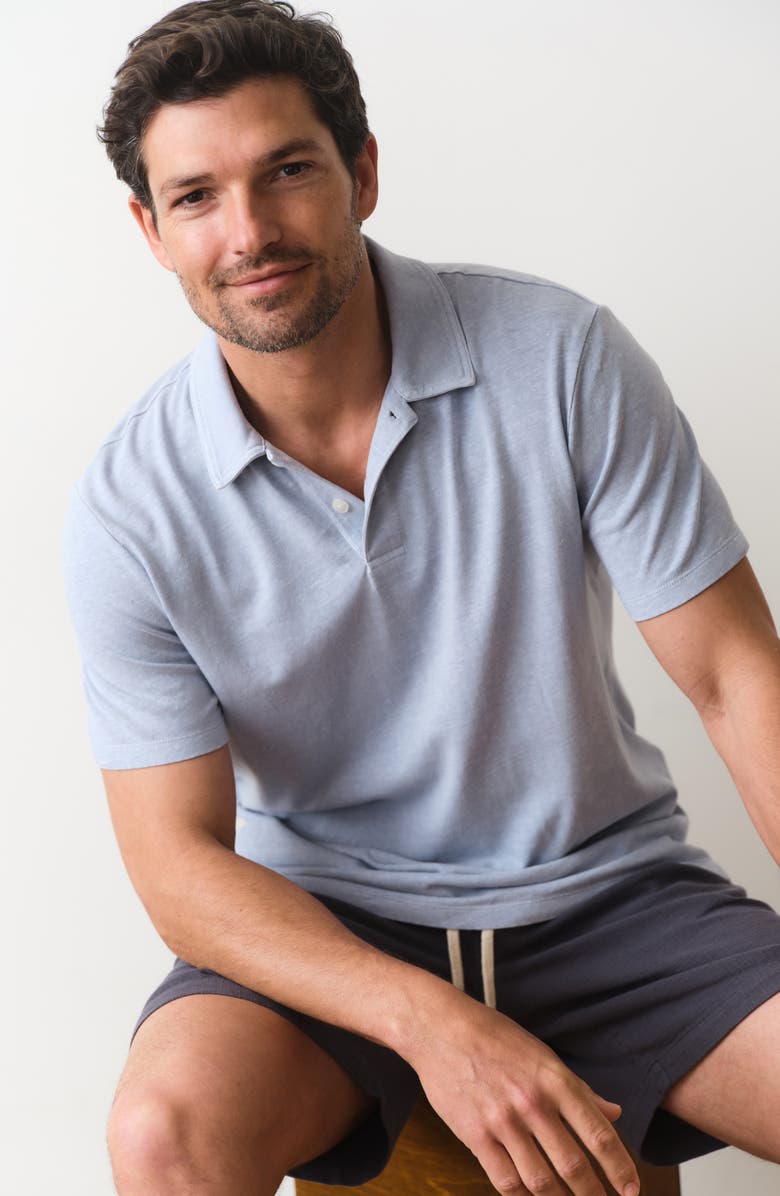 Marine Layer Hemp & Cotton Resort Polo, Alternate, color, Soft Chambray