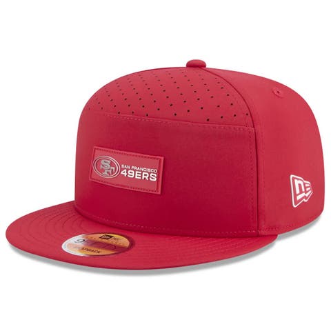 Men's New Era Scarlet San Francisco 49ers 2025 Sideline Split Panel 9FIFTY Snapback Hat
