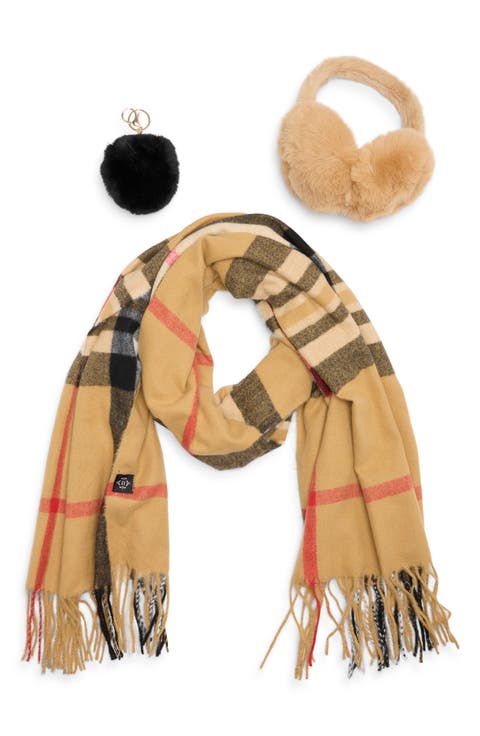 Scarf, Earmuff & Keychain Accessory Set