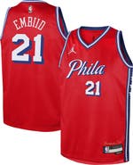Jordan Brand Youth Jordan Brand Joel Embiid Red Philadelphia 76ers Swingman Jersey - Statement Edition