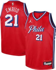 Jordan Brand Youth Jordan Brand Joel Embiid Red Philadelphia 76ers Swingman Jersey - Statement Edition