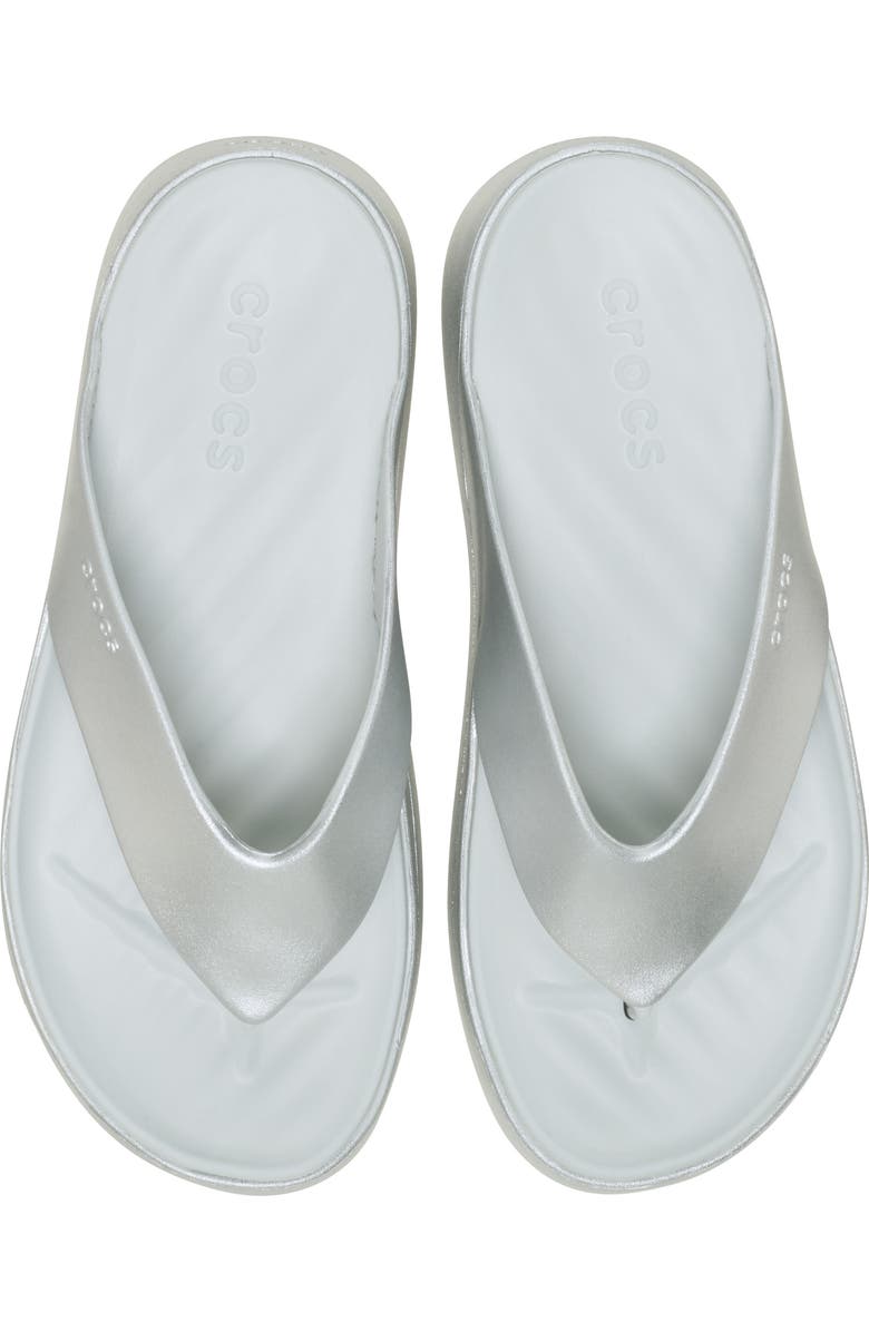 CROCS Getaway Metallic Platform Flip Flop, Alternate, color, Silver