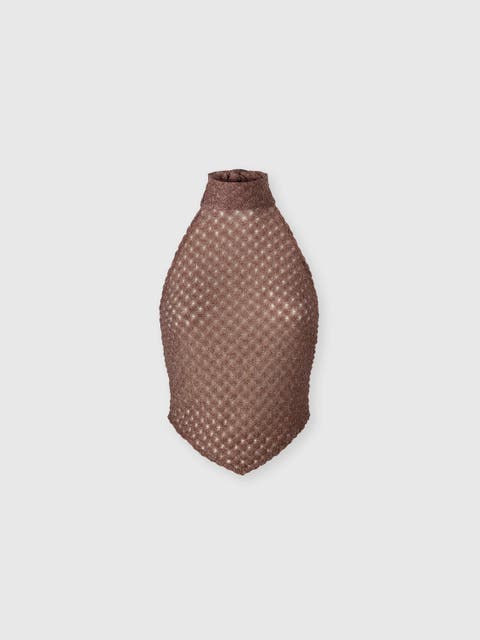 Scarf Top In Lamé Viscose With Spiderweb Motif