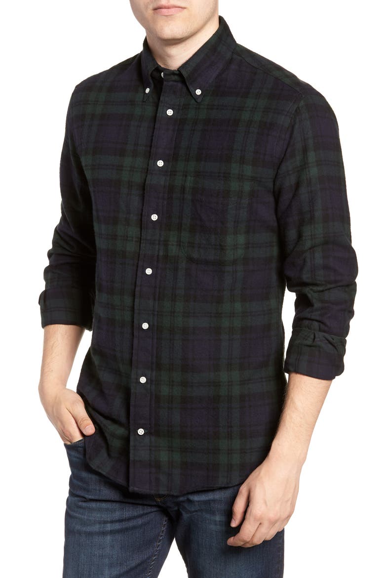 Blackwatch Plaid Flannel Shirt, Main, color, MULTI