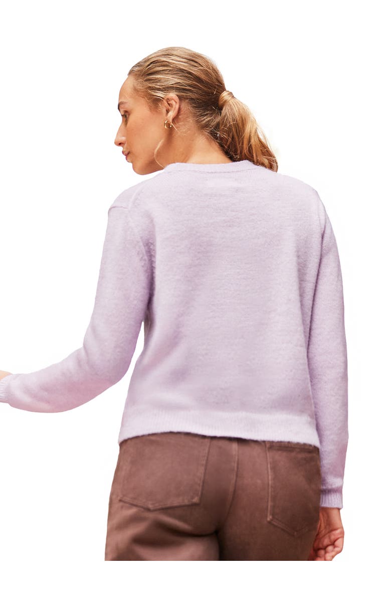 Ro&Zo Long Sleeve Applique Knit Jumper, Alternate, color, Lilac