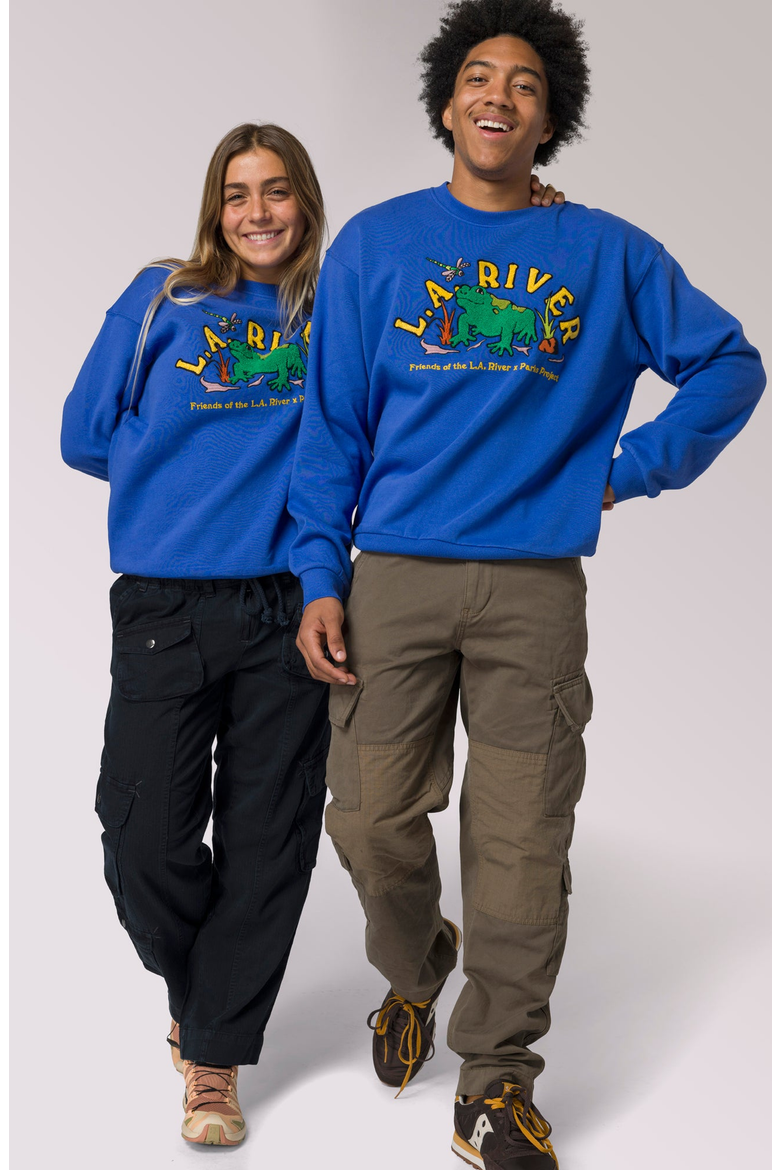 LA River Toadally Crewneck, Alternate, color, Pacific Blue
