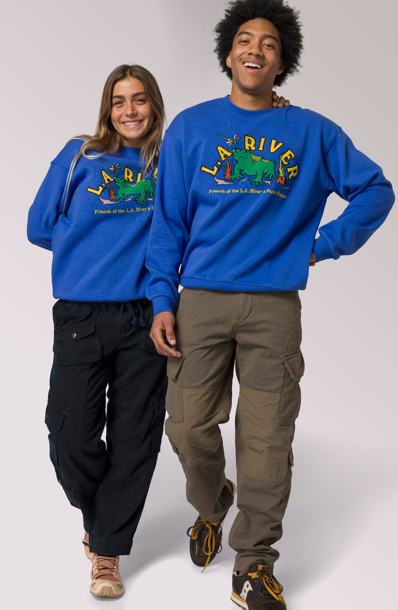 Parks Project LA River Toadally Crewneck, Alternate, color, Pacific Blue