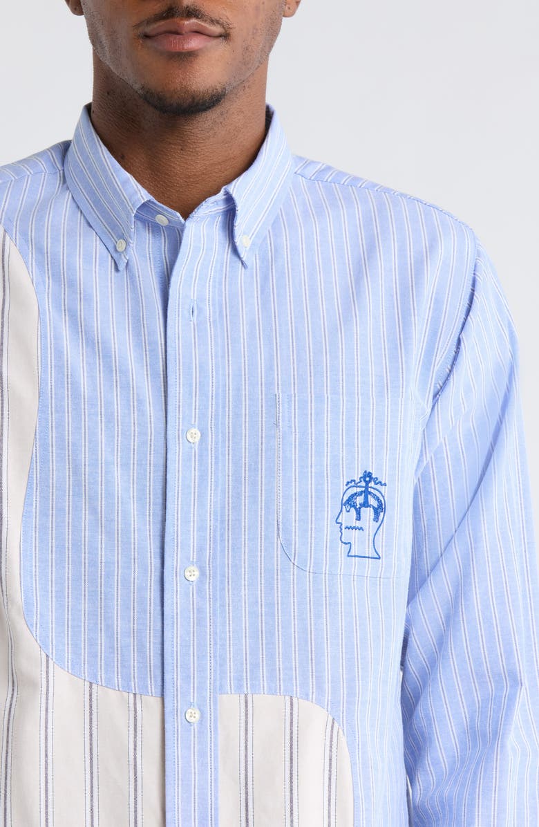 Brain Dead x Brooks Brothers California Panelled Oxford Button-Down Shirt, Alternate, color, Light Blue