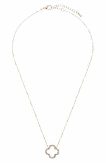 Juvell Pavé CZ Clover Pendant Necklace