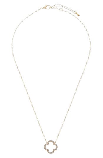 Juvell Pavé Cz Clover Pendant Necklace In Gold