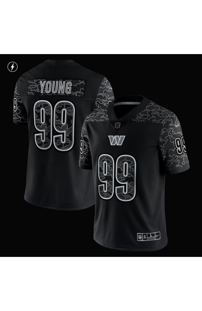 Nike Men's Nike Chase Young Black Washington Commanders RFLCTV Limited Jersey, Alternate, color, 