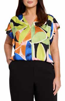 NIC+ZOE Mega Blooms Flutter Sleeve Top