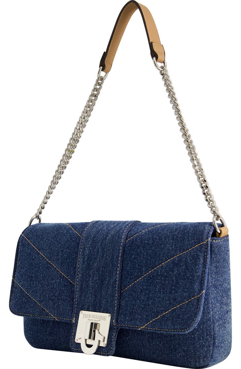 True Religion Denim Silver Hardware Flap, Alternate, color,