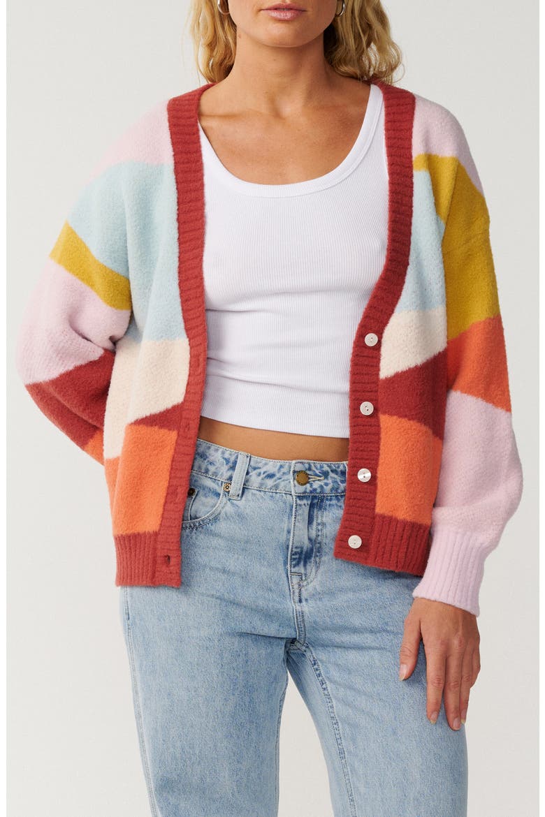 Surf Revival Jacquard Cardigan, Main, color, MULTICOLOR