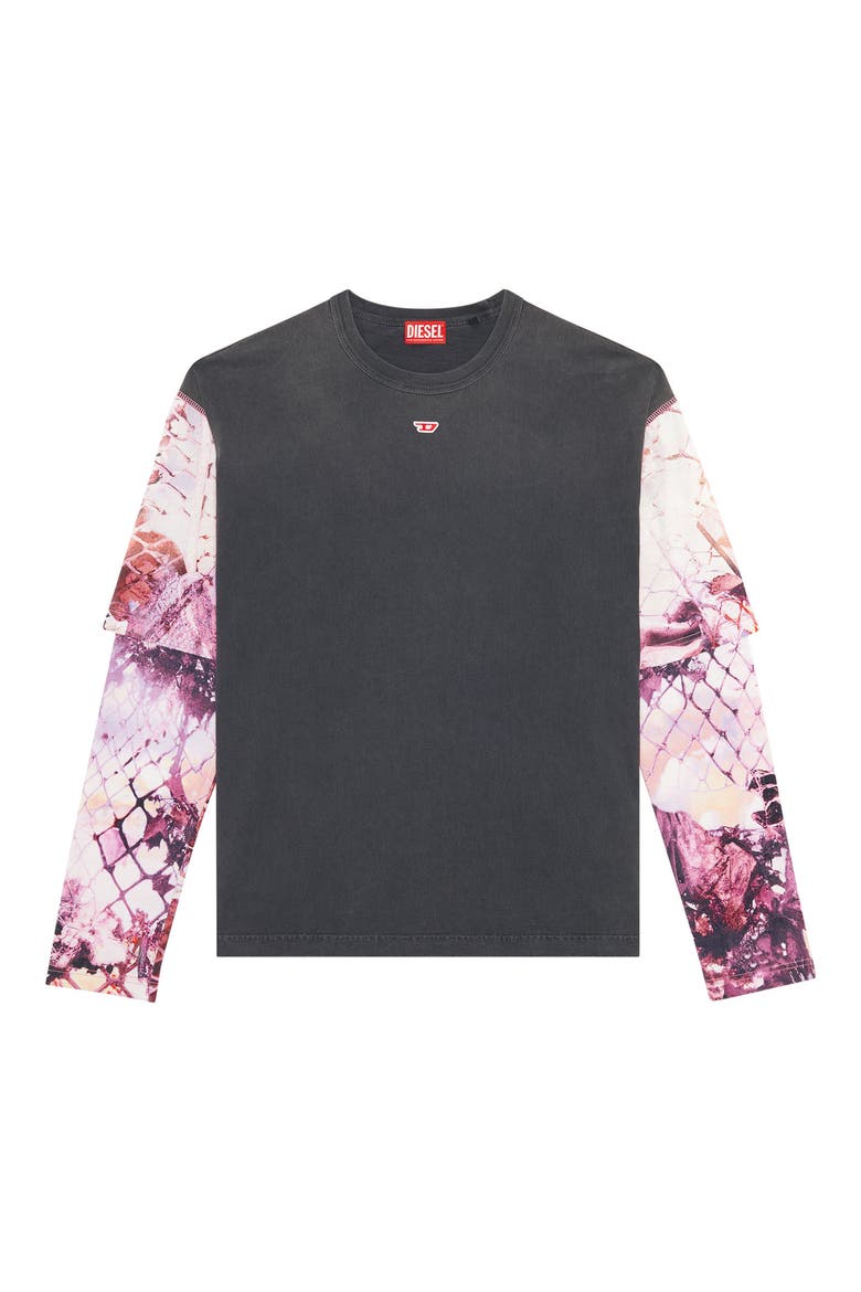 Layered Sleeve T-Shirt, Alternate, color, BLACK