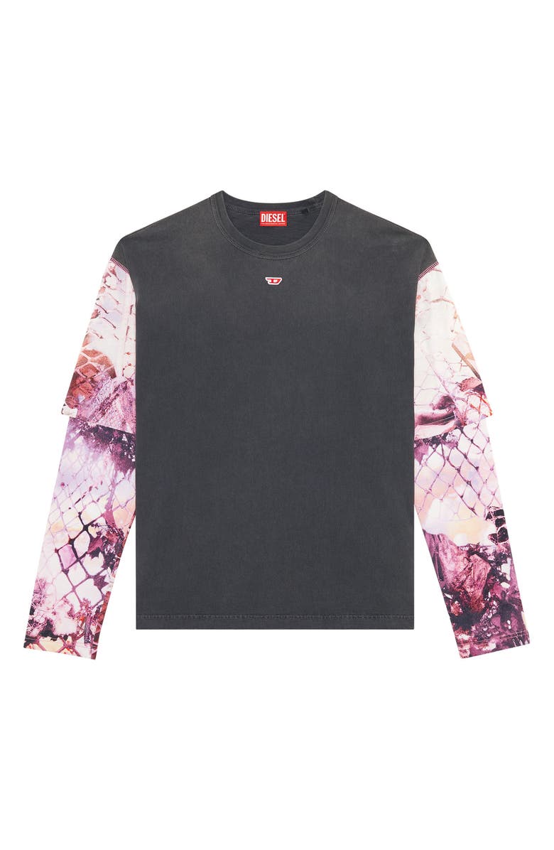 DIESEL<sup>®</sup> Layered Sleeve T-Shirt, Alternate, color,