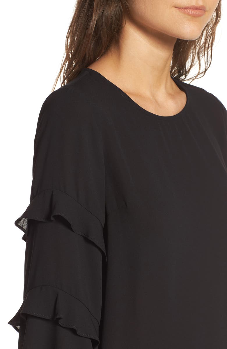 All in Favor Ruffle Bell Sleeve Blouse, Alternate, color,