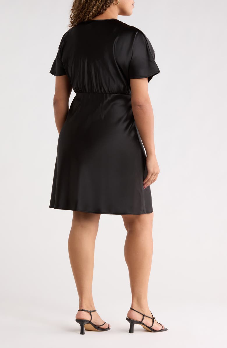 Renee C Deep V-Neck Cocktail Dress, Alternate, color, Black