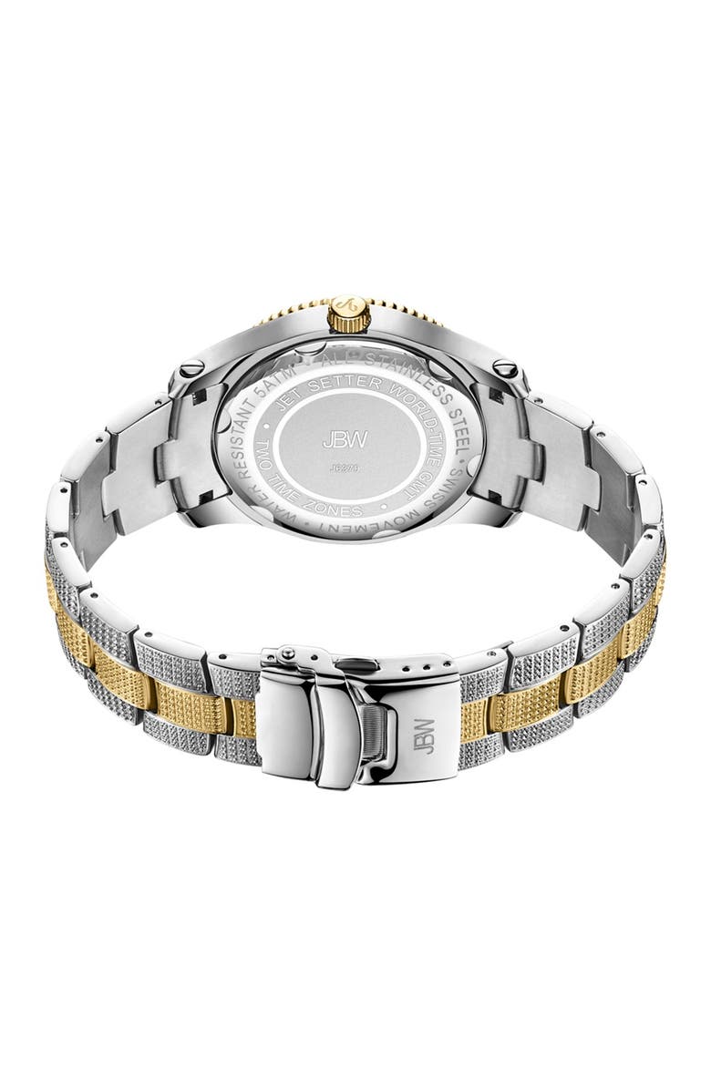 JBW Jet Setter GMT Diamond Bracelet Watch, 46mm, Alternate, color, Two-Tone