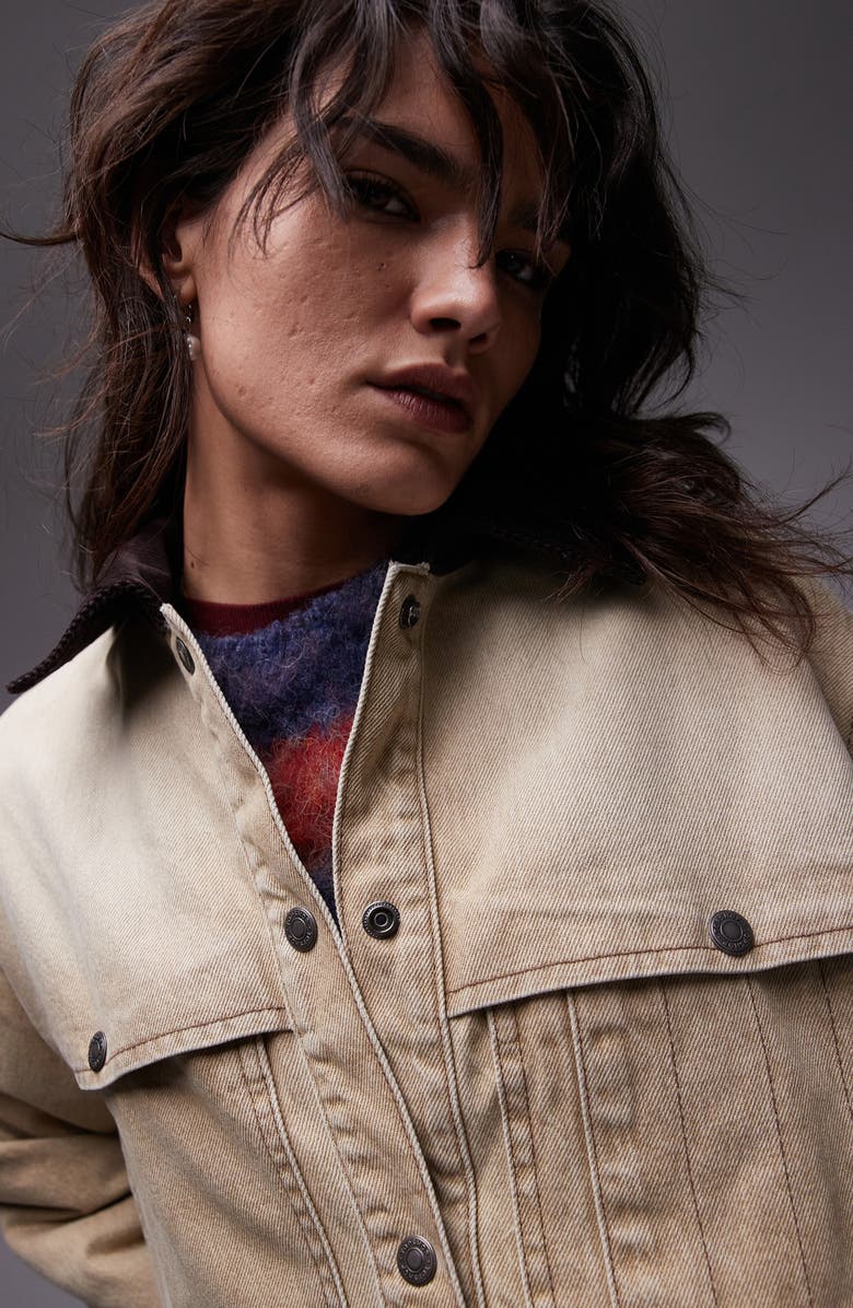 Topshop Denim Barn Jacket, Alternate, color,