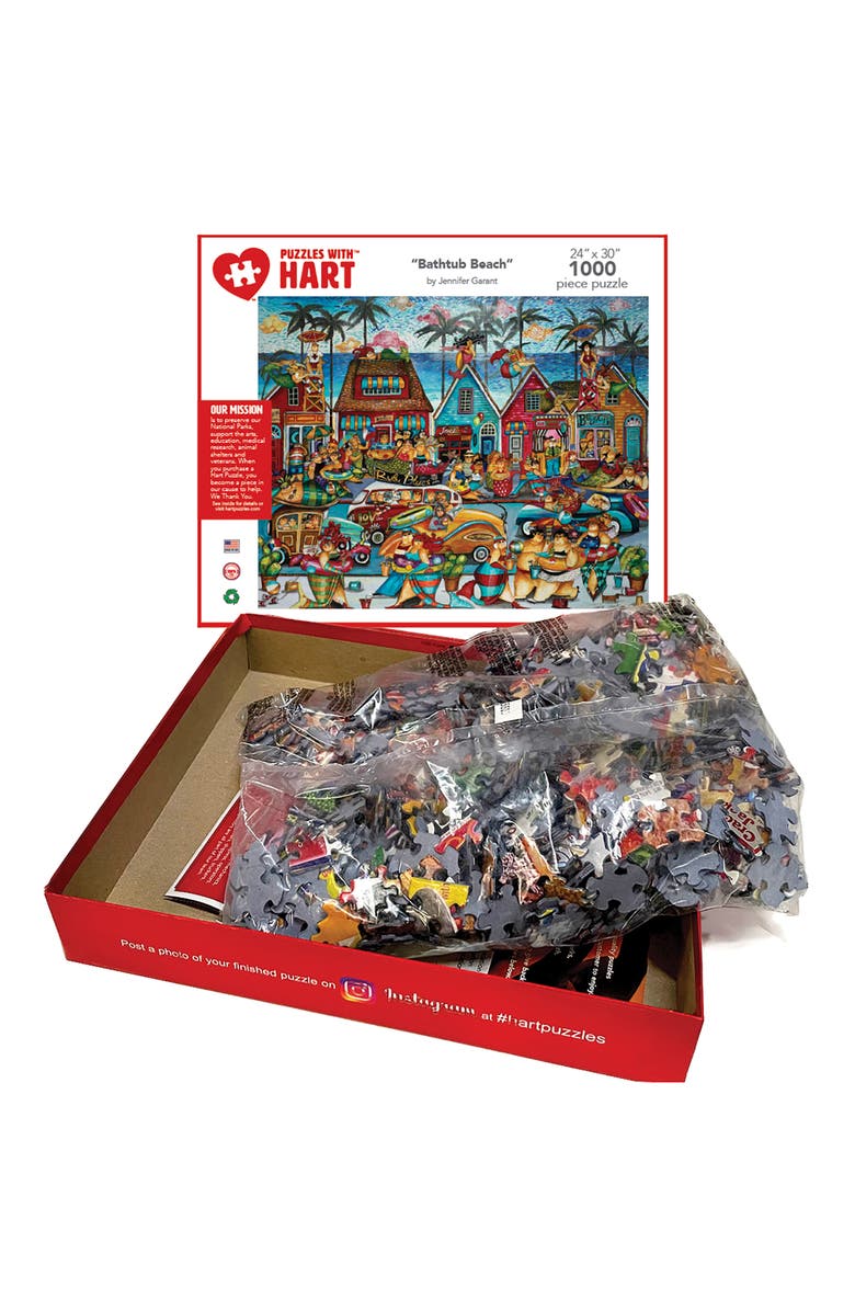 Hart Puzzles Bathtub Beach by Jennifer Garant, 24 x 30 Inches, 1000 Piece Puzzle, Alternate, color, Multicolored