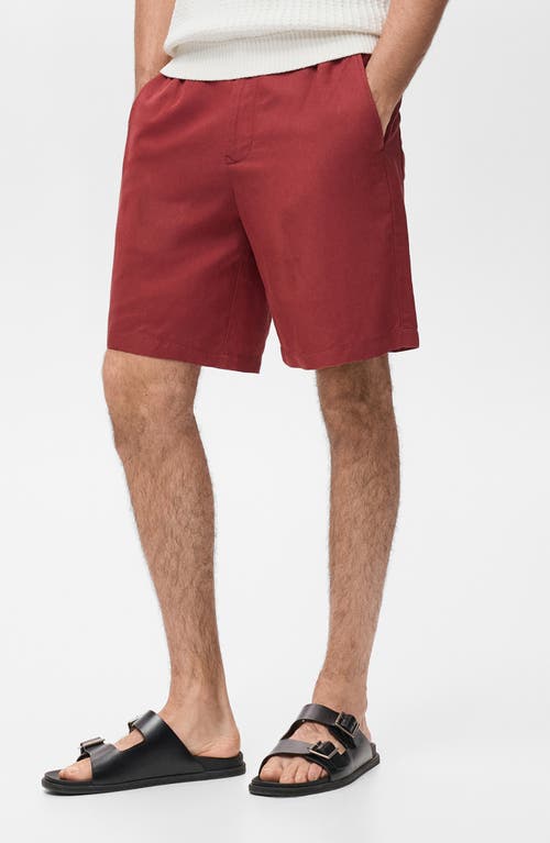 Mango Elastic Waist Shorts In Red