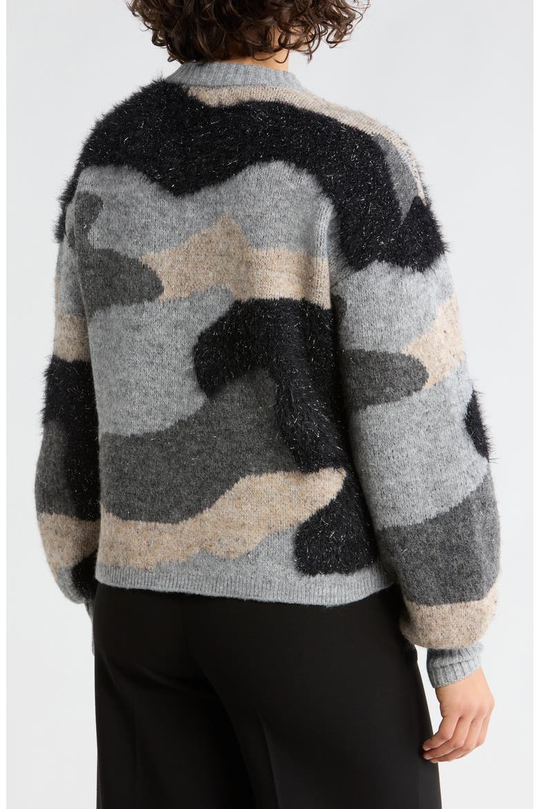 Camo Pullover Sweater, Alternate, color, GREY COMBO