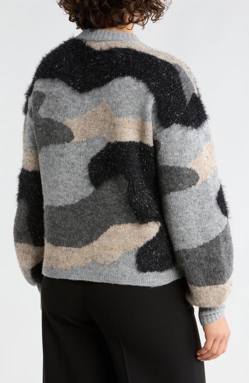 Vigoss Camo Pullover Sweater In Gray