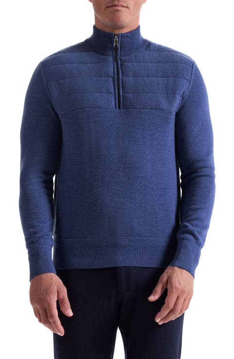 Merino Wool Quarter Zip Polo Sweater