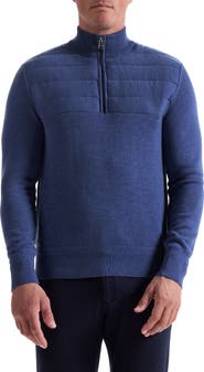 Bugatchi Merino Wool Quarter Zip Polo Sweater