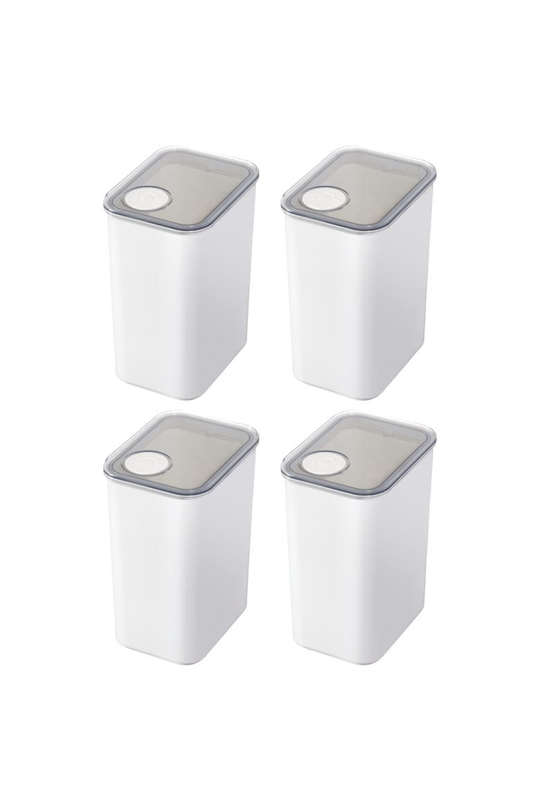Large Canister with Removable Pour Cap - Set of 4 - White, Main, color, White